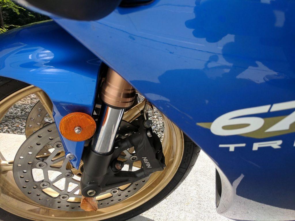 2011 Triumph Daytona 675 Caspian Blue w/ Gold Wheels