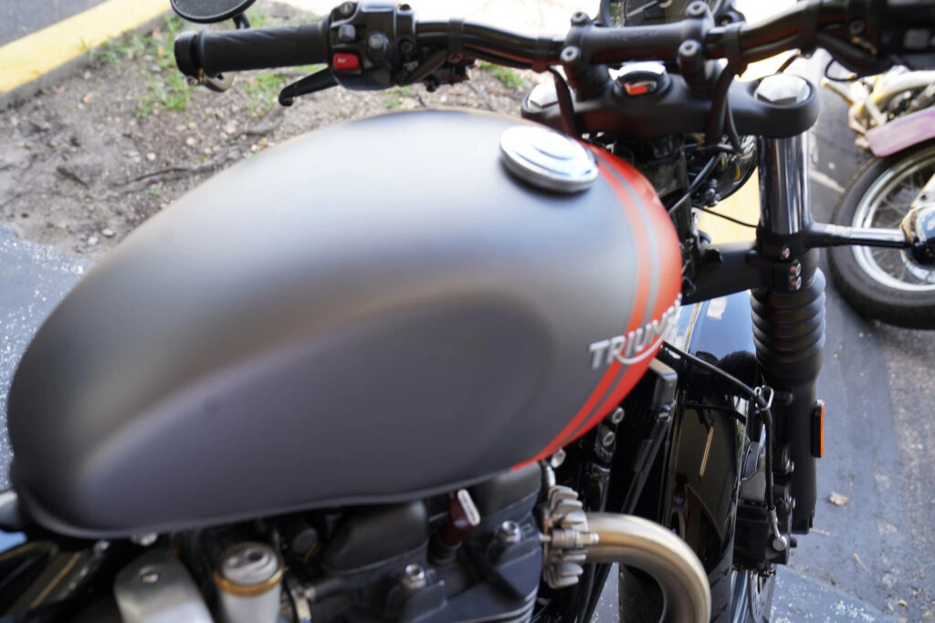 2025 Triumph Bonneville Bobber, Custom Red Metallic / Silver with 0 Miles