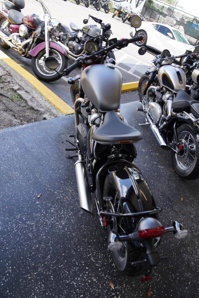 2025 Triumph Bonneville Bobber, Custom Red Metallic / Silver with 0 Miles