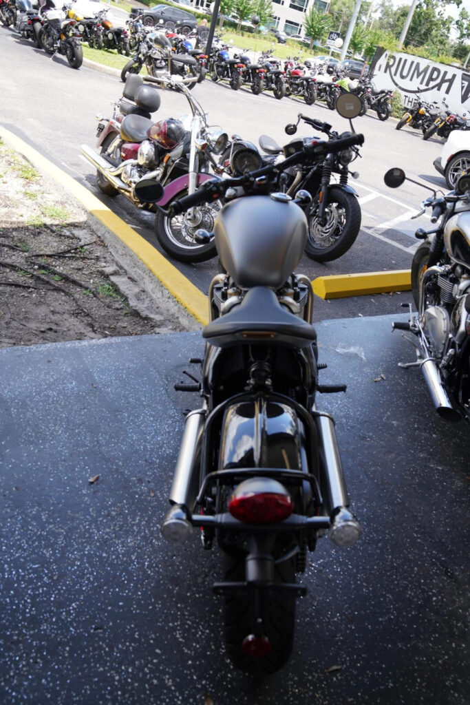 2025 Triumph Bonneville Bobber, Custom Red Metallic / Silver with 0 Miles