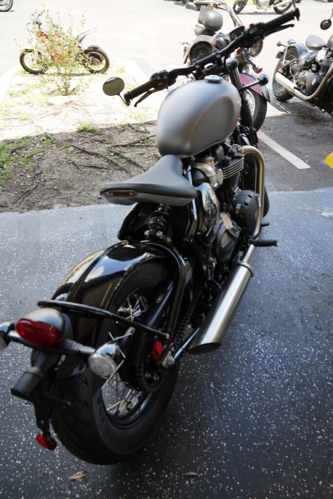 2025 Triumph Bonneville Bobber, Custom Red Metallic / Silver with 0 Miles