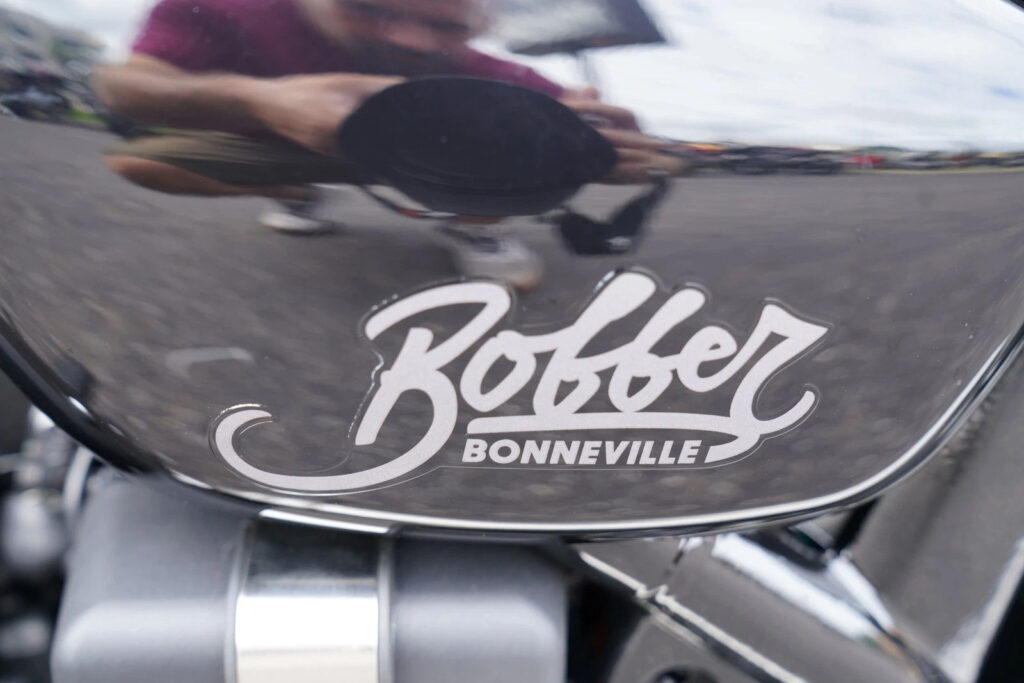 2025 Triumph Bonneville Bobber, Matt Graphite / Baja Orange with 0 Miles