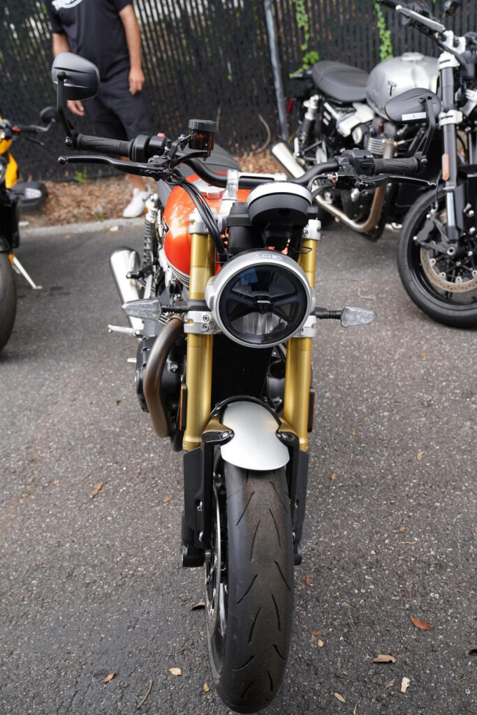 2025 Triumph Speed Twin 1200 RS, Baja Orange / Sapphire Black with 671 Miles