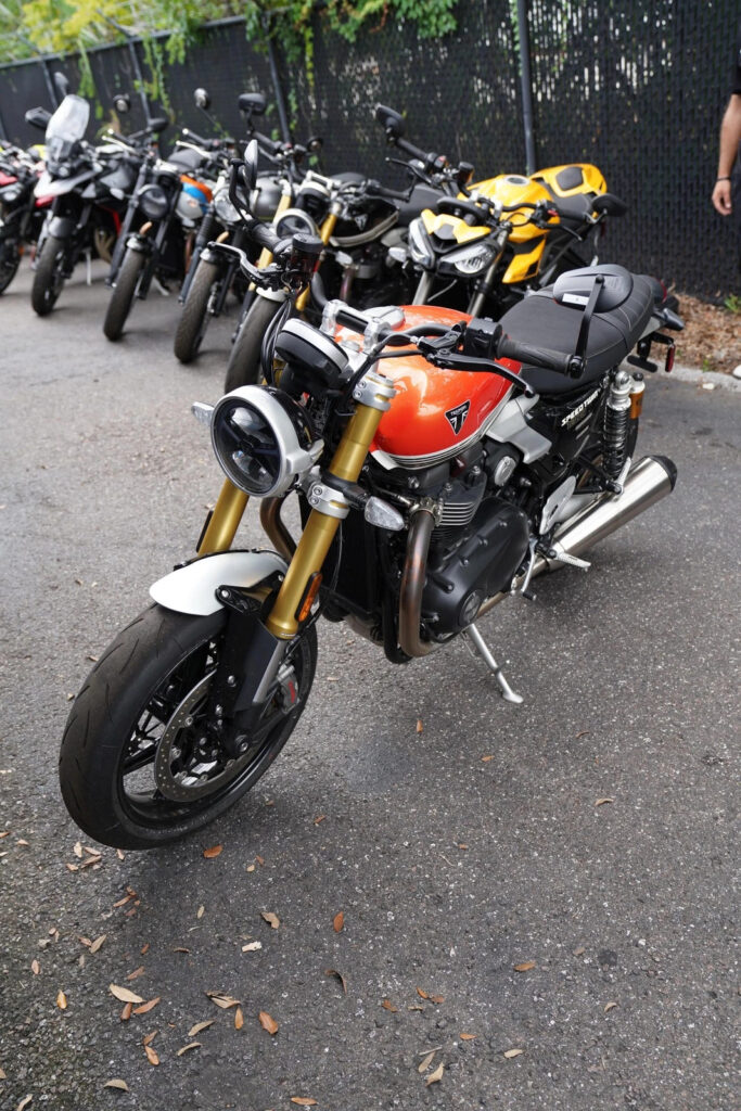 2025 Triumph Speed Twin 1200 RS, Baja Orange / Sapphire Black with 671 Miles