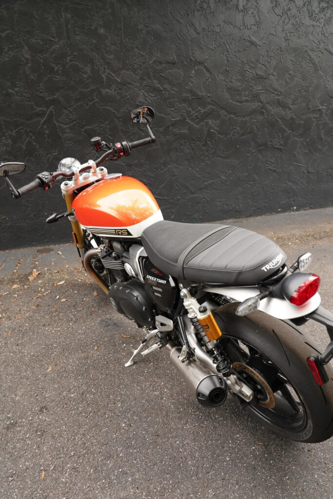2025 Triumph Speed Twin 1200 RS, Baja Orange / Sapphire Black with 671 Miles