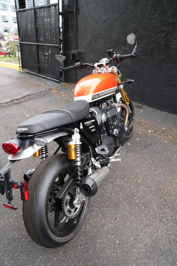 2025 Triumph Speed Twin 1200 RS, Baja Orange / Sapphire Black with 671 Miles
