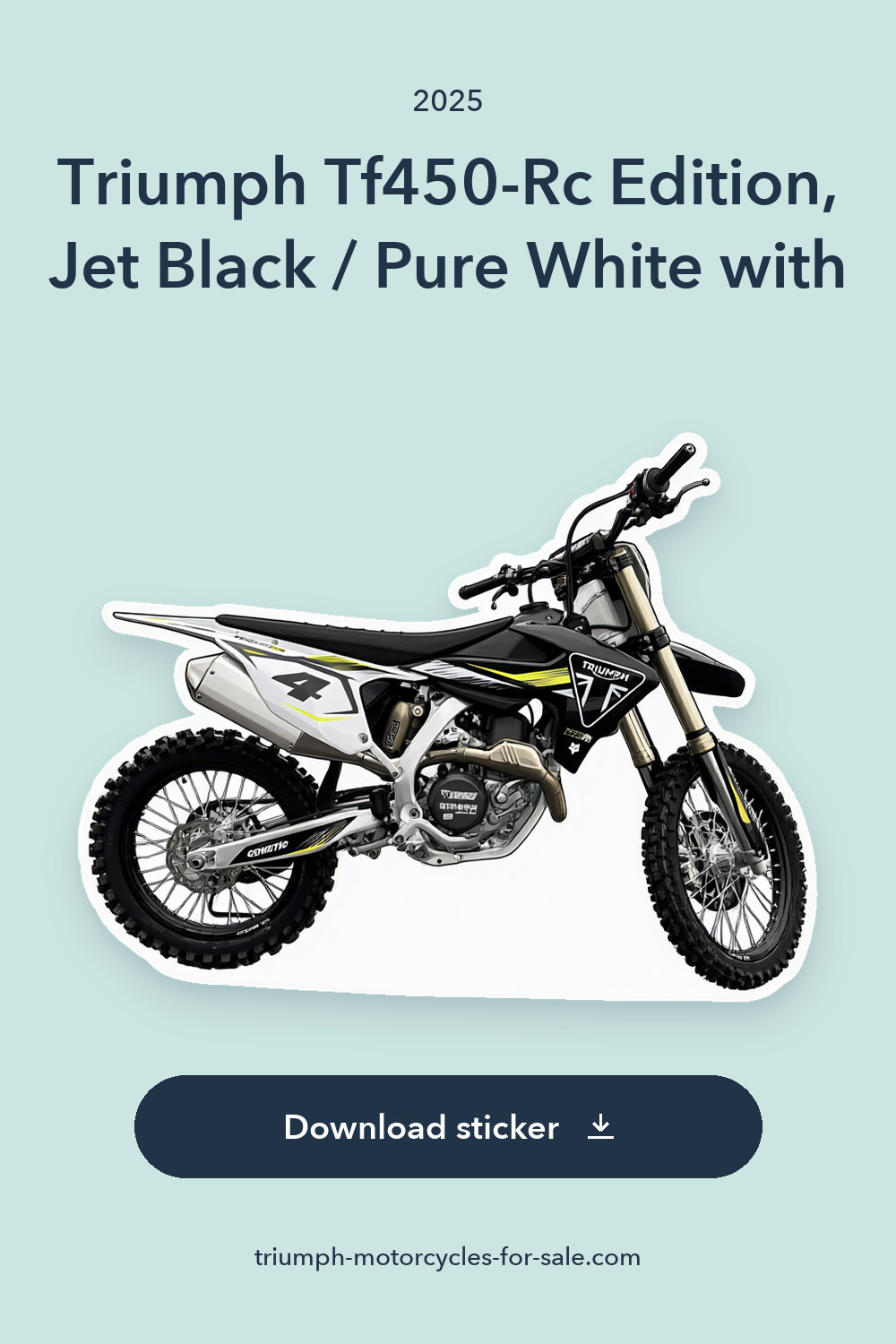 2025 Triumph Tf450-Rc Edition, Jet Black / Pure White with 0 Miles sticker preview